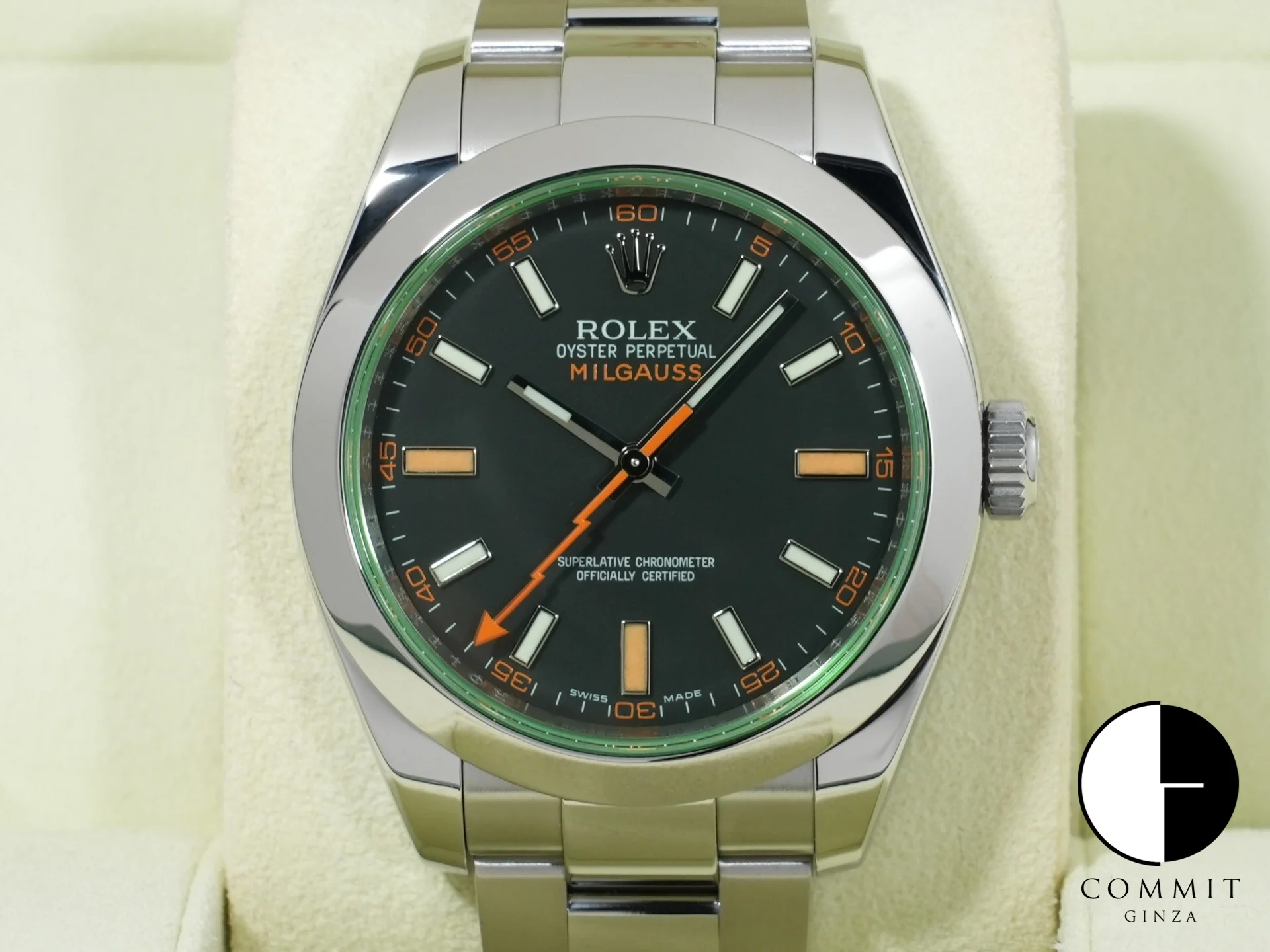 ロレックス ミルガウス Ref.116400GV ステンレススチール ブラック文字盤 美品 rf6e46pt