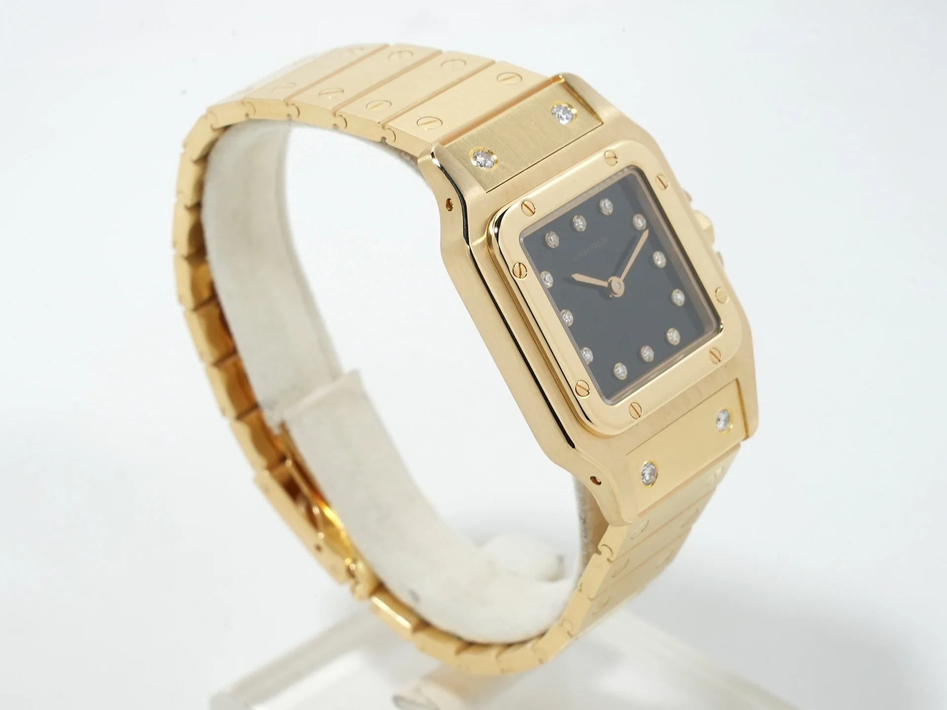 カルティエ サントス カレ Ref.84430000 イエローゴールド ブラック文字盤 美品 ron647uu - Image 5