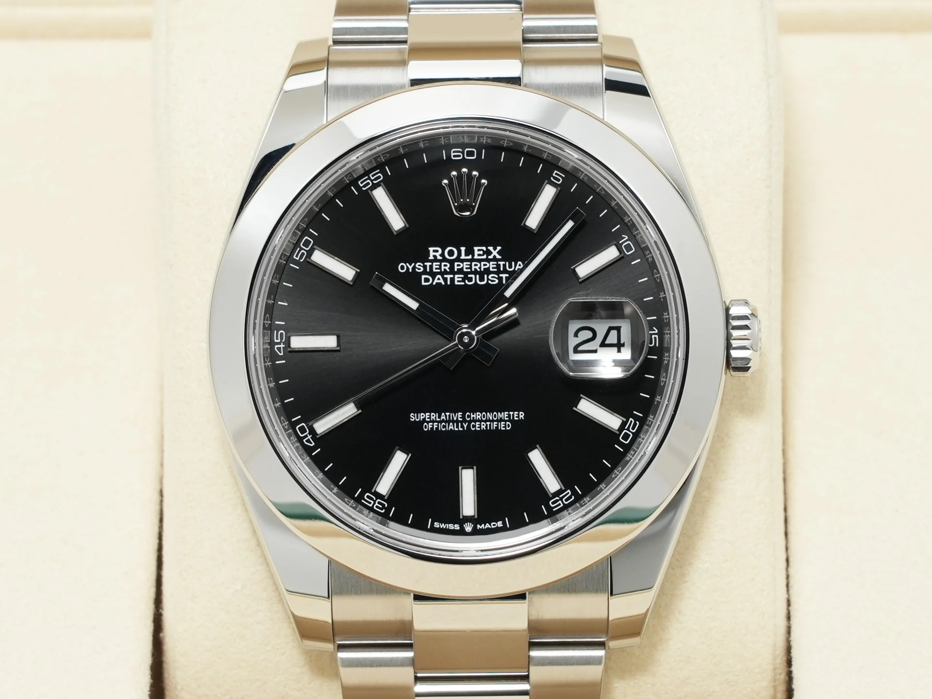 ロレックス デイトジャスト41 Ref.126300 ステンレススチール ブラック文字盤 オイスターブレスレット 美品 rz68jjt3 - Image 2