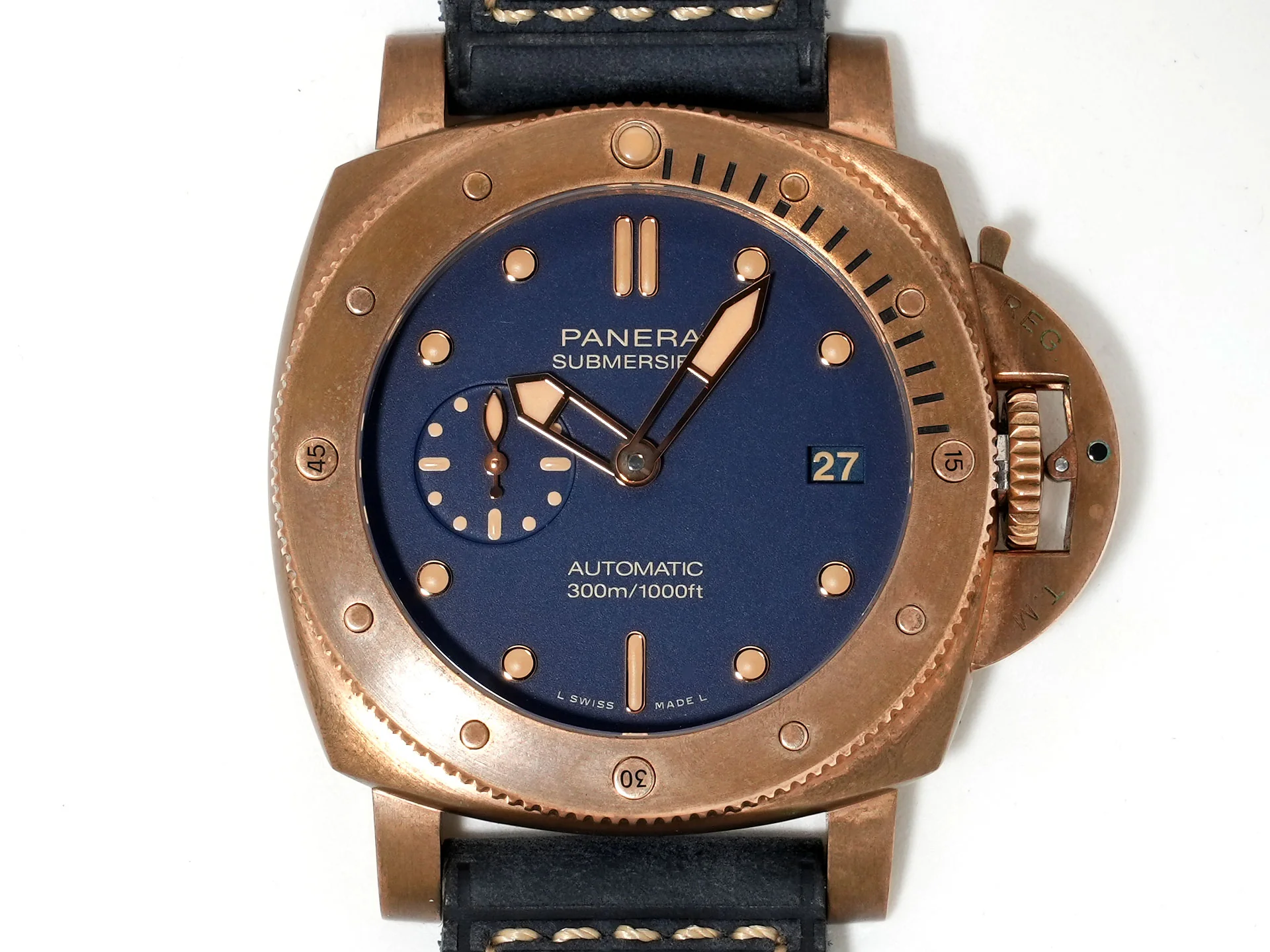 パネライ サブマーシブル ブロンゾ ブルー アビッソ Ref.PAM01074 ブロンズ ブルー文字盤 美中古 sh99gozs - Image 2