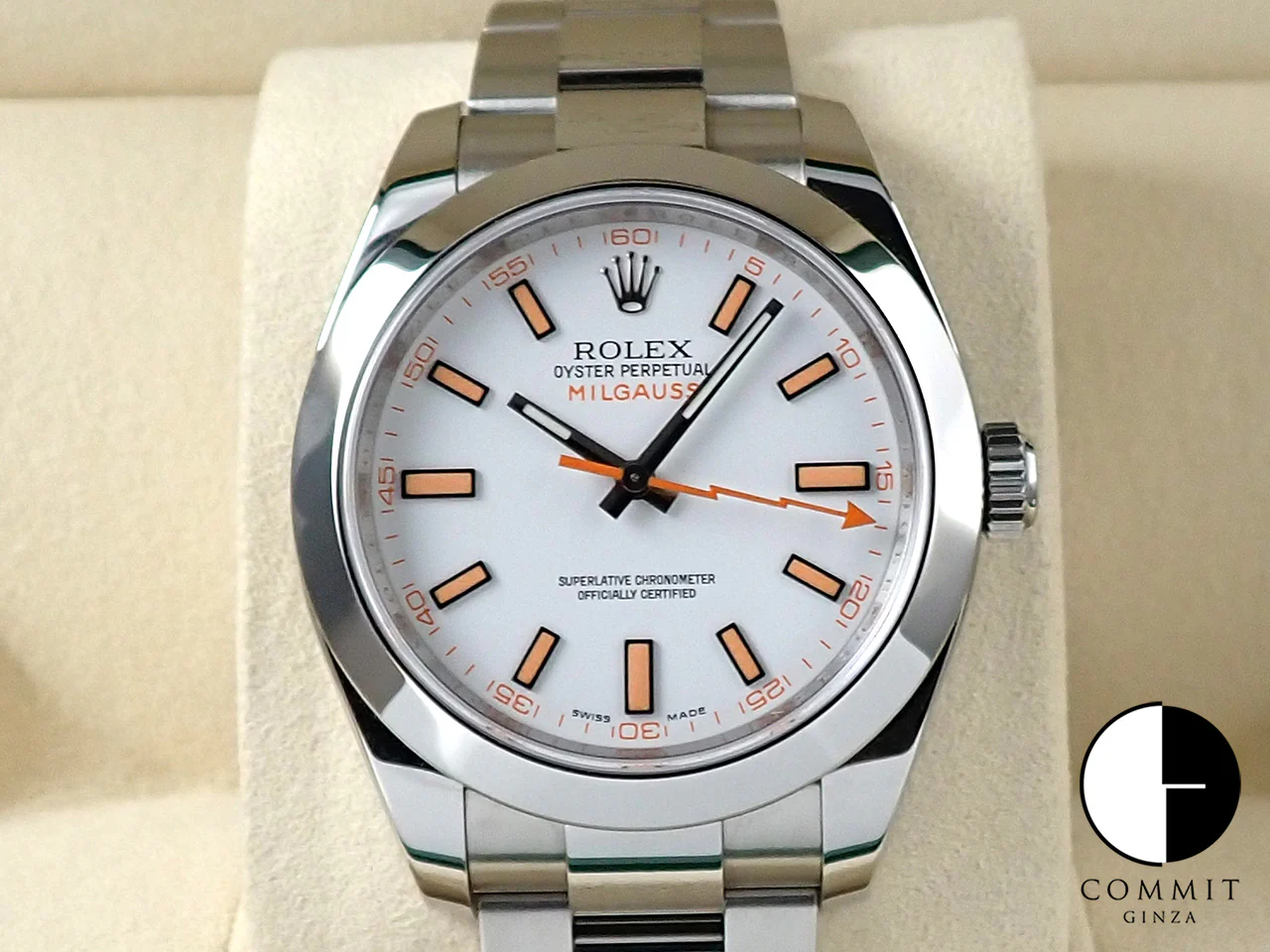 ロレックス ミルガウス Ref.116400 ステンレススチール ホワイト文字盤