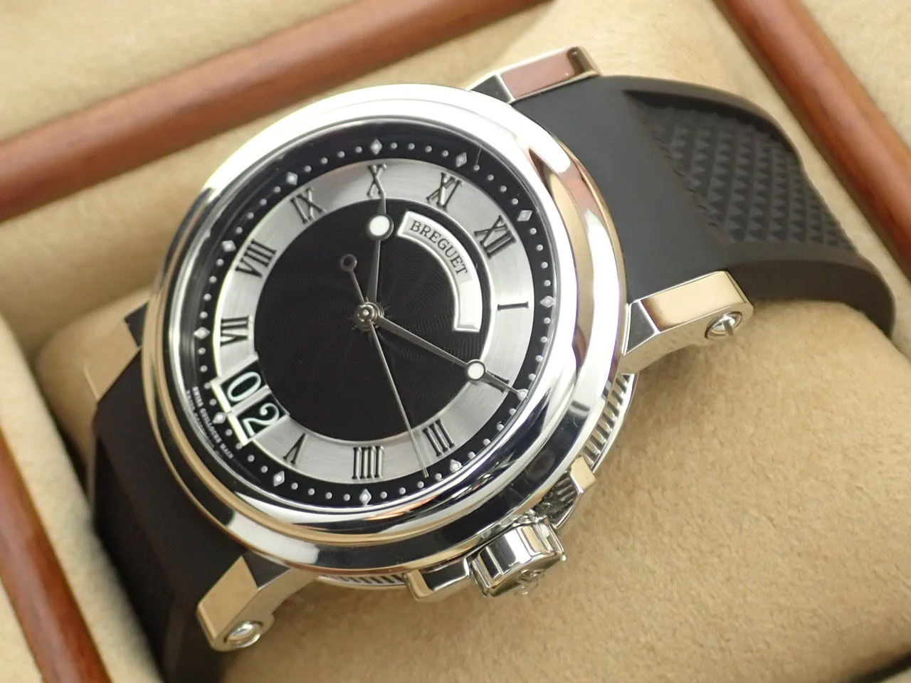 ブレゲ マリーン ラージデイト Ref.5817ST/92/SMO ブラック文字盤 美品 TZ6Z8663 - Image 4