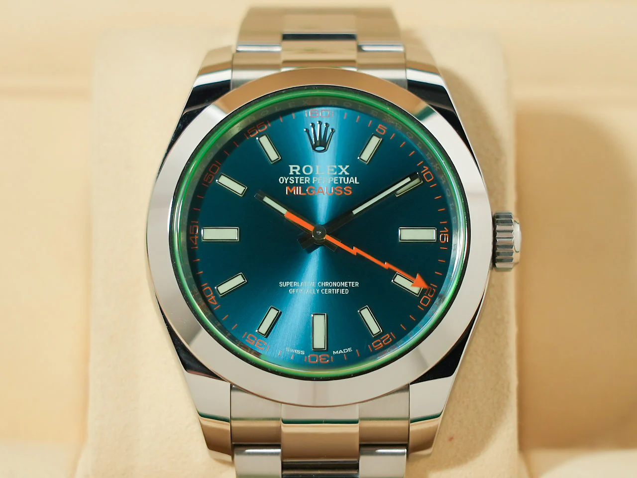 ロレックス ミルガウス Ref.116400GV ステンレススチール Zブルー文字盤 - Image 2