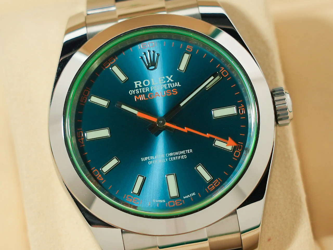 ロレックス ミルガウス Ref.116400GV ステンレススチール Zブルー文字盤 - Image 3