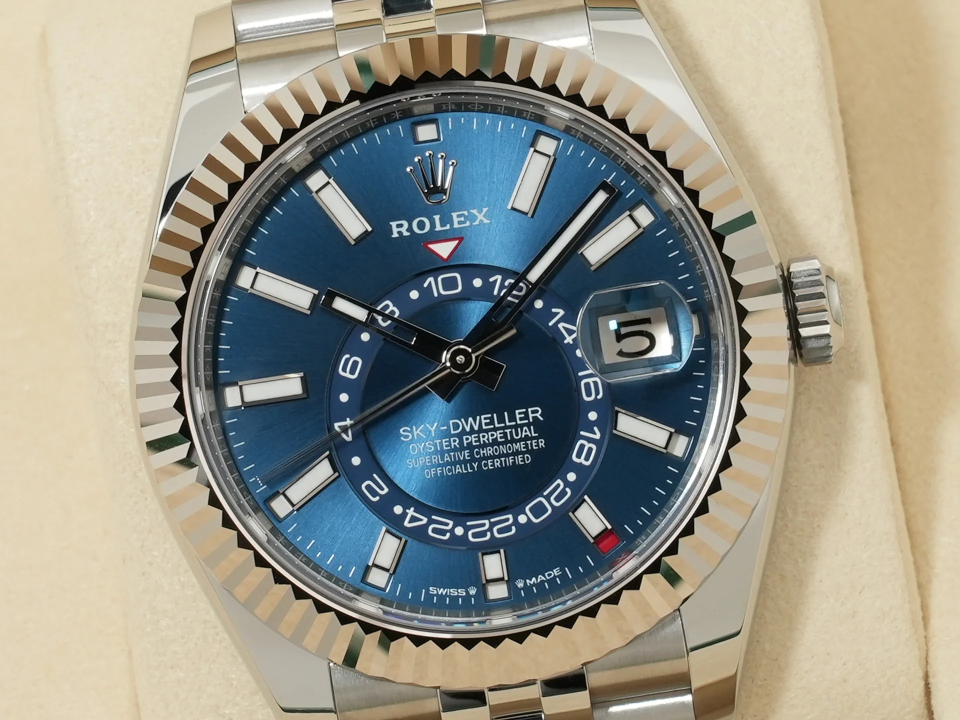 ロレックス スカイドゥエラー Ref.336934 ステンレススチール/ホワイトゴールド ブルー文字盤 ジュビリーブレスレット - Image 3