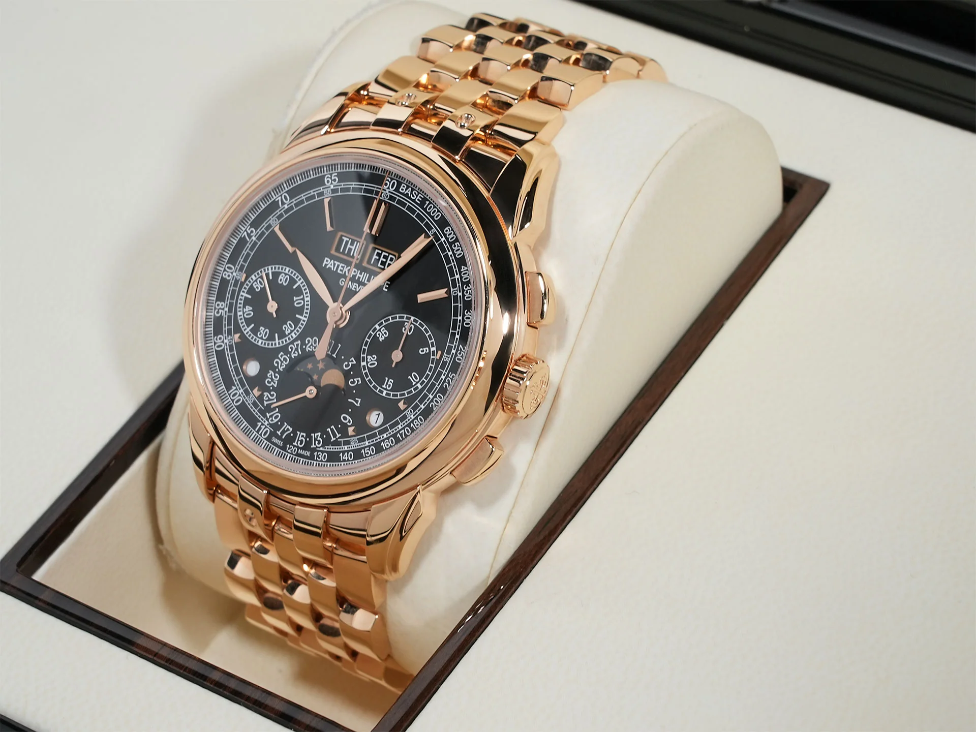 パテックフィリップ パーペチュアルカレンダー クロノグラフ Ref.5270/1R-001 ローズゴールド エボニーブラック ソレイユ文字盤 - Image 4