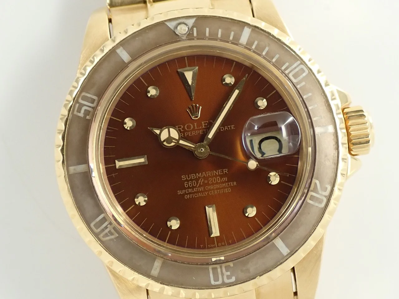 ロレックス サブマリーナー デイト Ref.1680/8 イエローゴールド ブラウン文字盤 オイスターブレスレット - Image 3