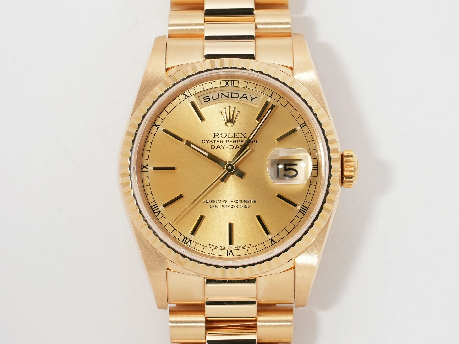 ロレックス デイデイト36 Ref.18238 イエローゴールド シャンパンゴールド文字盤 美中古 vvsx4o75 - Image 2