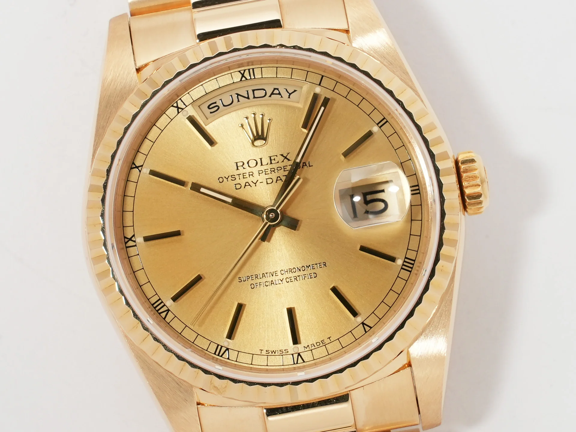 ロレックス デイデイト36 Ref.18238 イエローゴールド シャンパンゴールド文字盤 美中古 vvsx4o75 - Image 3