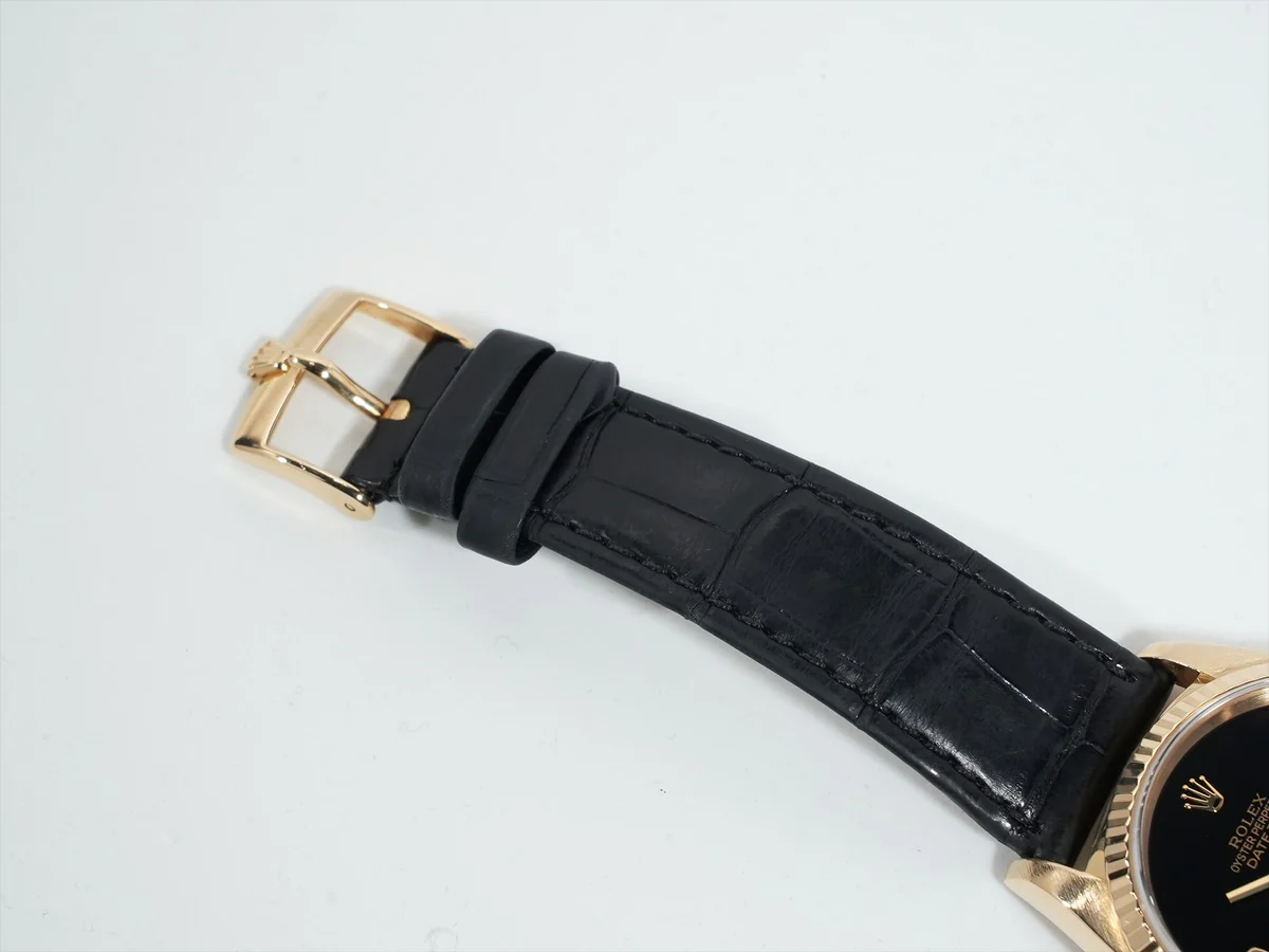 ロレックス デイトジャスト Ref.16238 2BR イエローゴールド オニキスx2Pダイヤ文字盤 革ベルト 中古 wk4y66rf - Image 8
