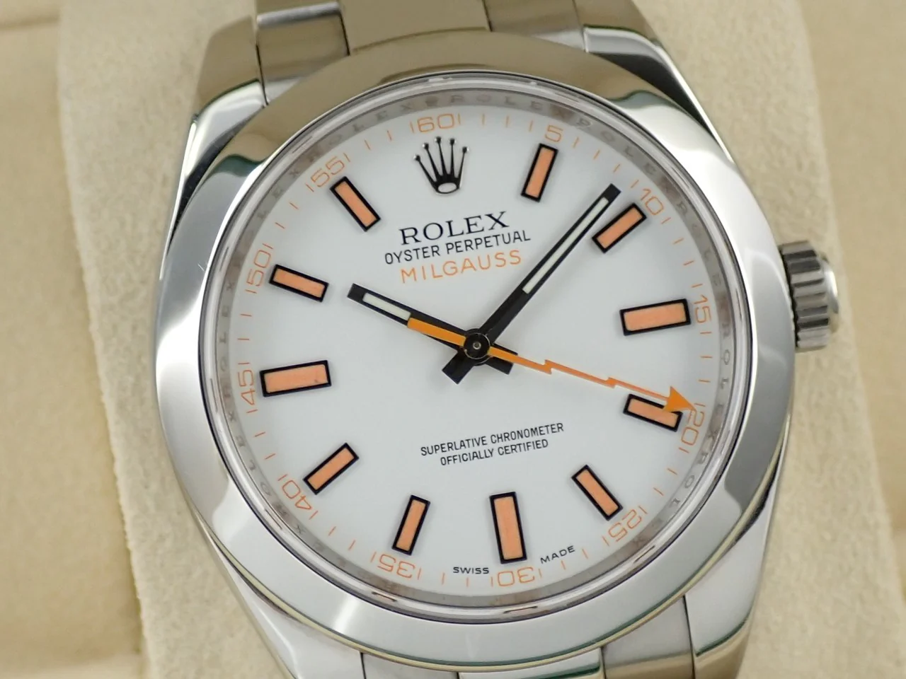 ロレックス ミルガウス Ref.116400 ステンレススチール ホワイト文字盤 - Image 3