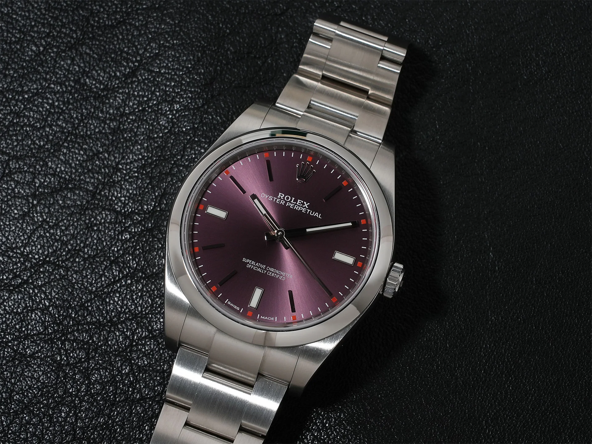 ロレックス オイスターパーペチュアル39 Ref.114300 ステンレススチール レッドグレープ文字盤 - Image 11