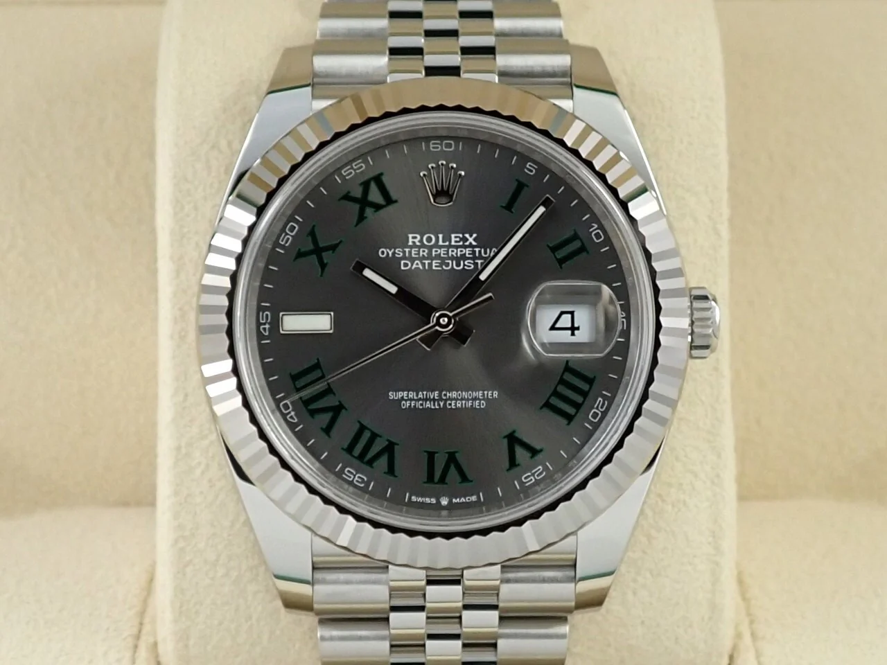 ロレックス デイトジャスト41 Ref.126334 ステンレススチール/ホワイトゴールド スレートローマン文字盤 ジュビリーブレスレット 未使用 X1AZP735 - Image 2