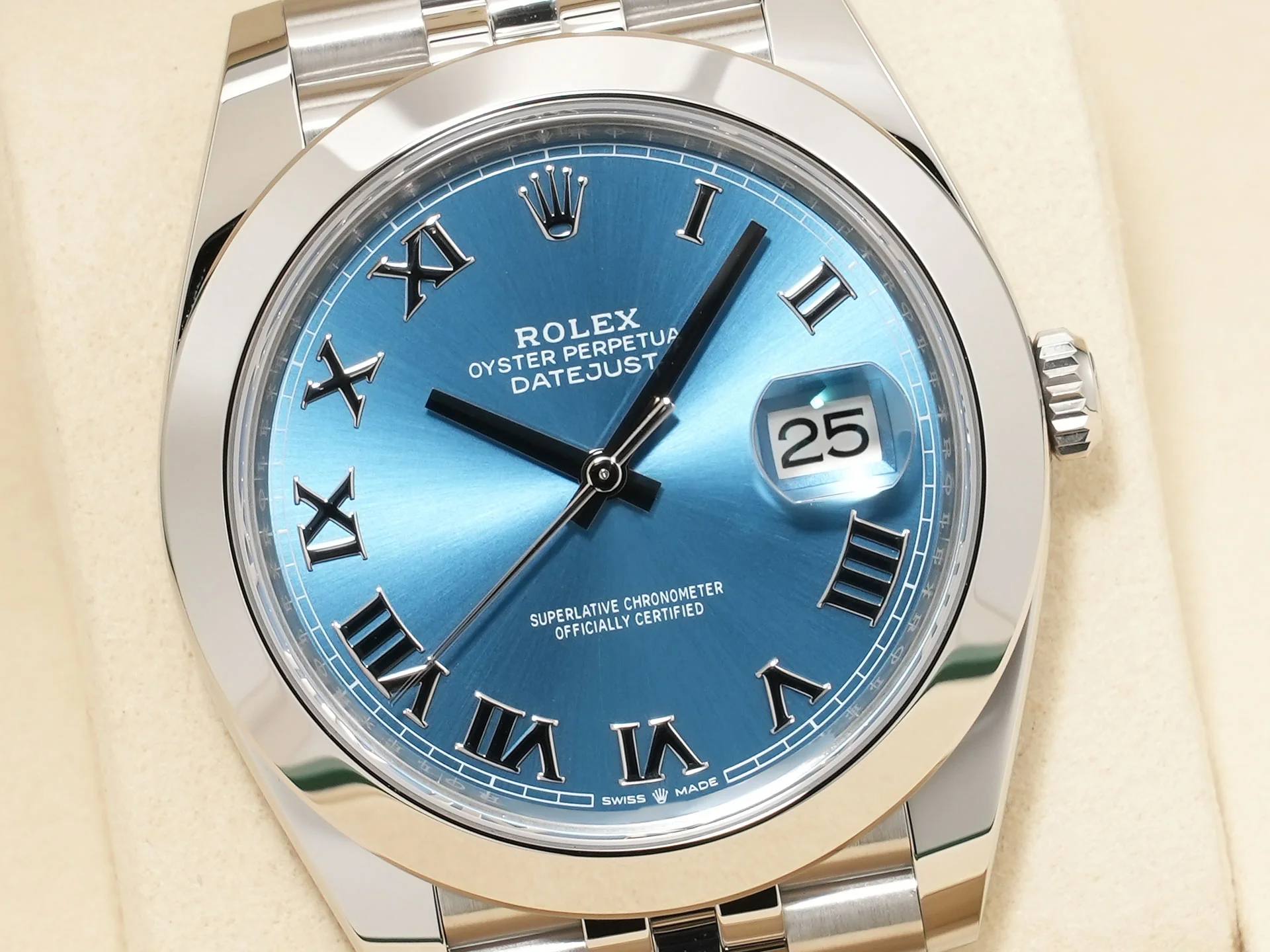ロレックス デイトジャスト41 Ref.126300 ステンレススチール アズーロブルー文字盤 ジュビリーブレスレット 未使用 x524k5dr - Image 3