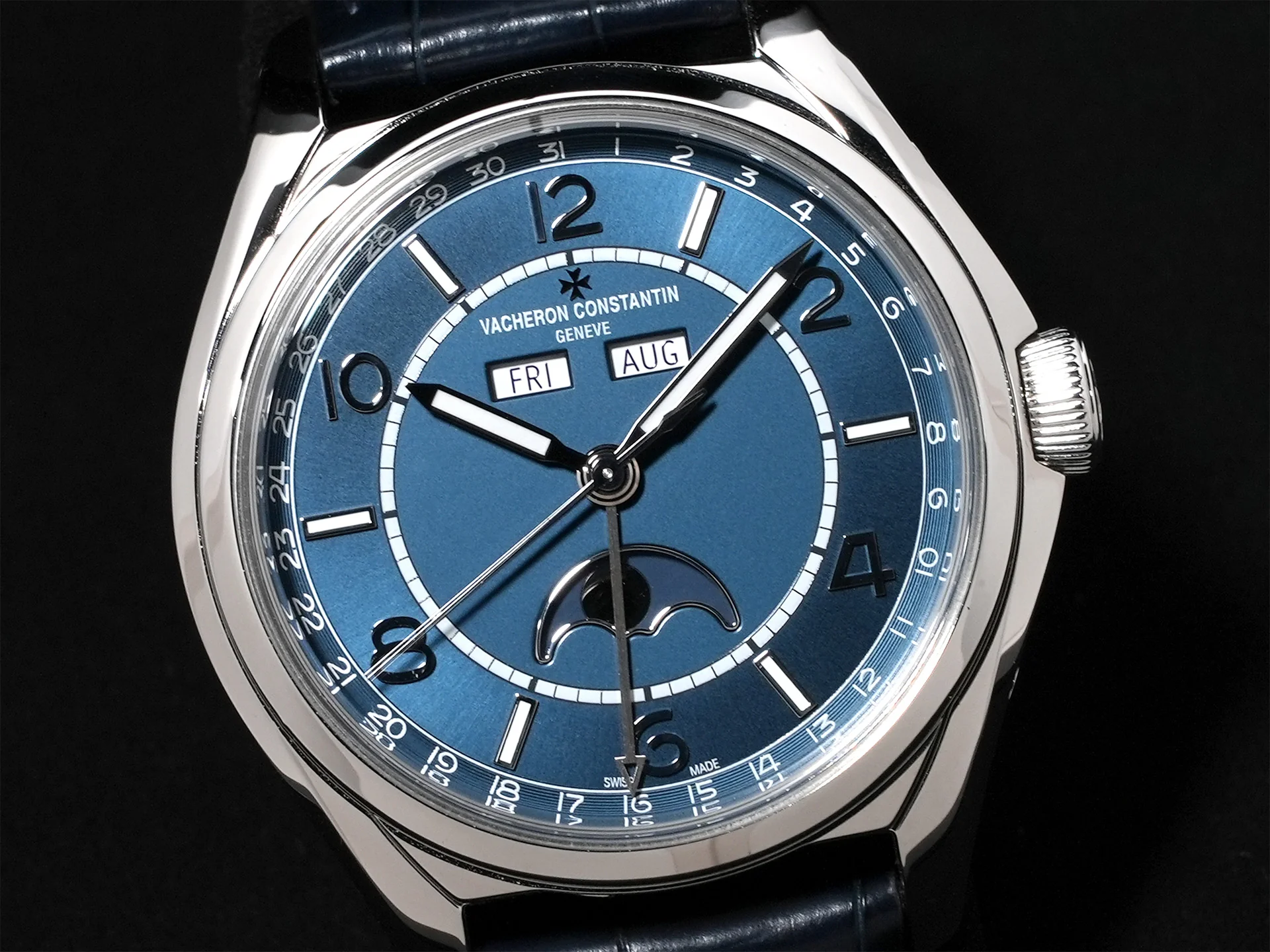 ヴァシュロンコンスタンタン フィフティーシックス コンプリートカレンダー Ref.4000E/000A-B548 ブルー文字盤 美品 xe4ya4cb - Image 3