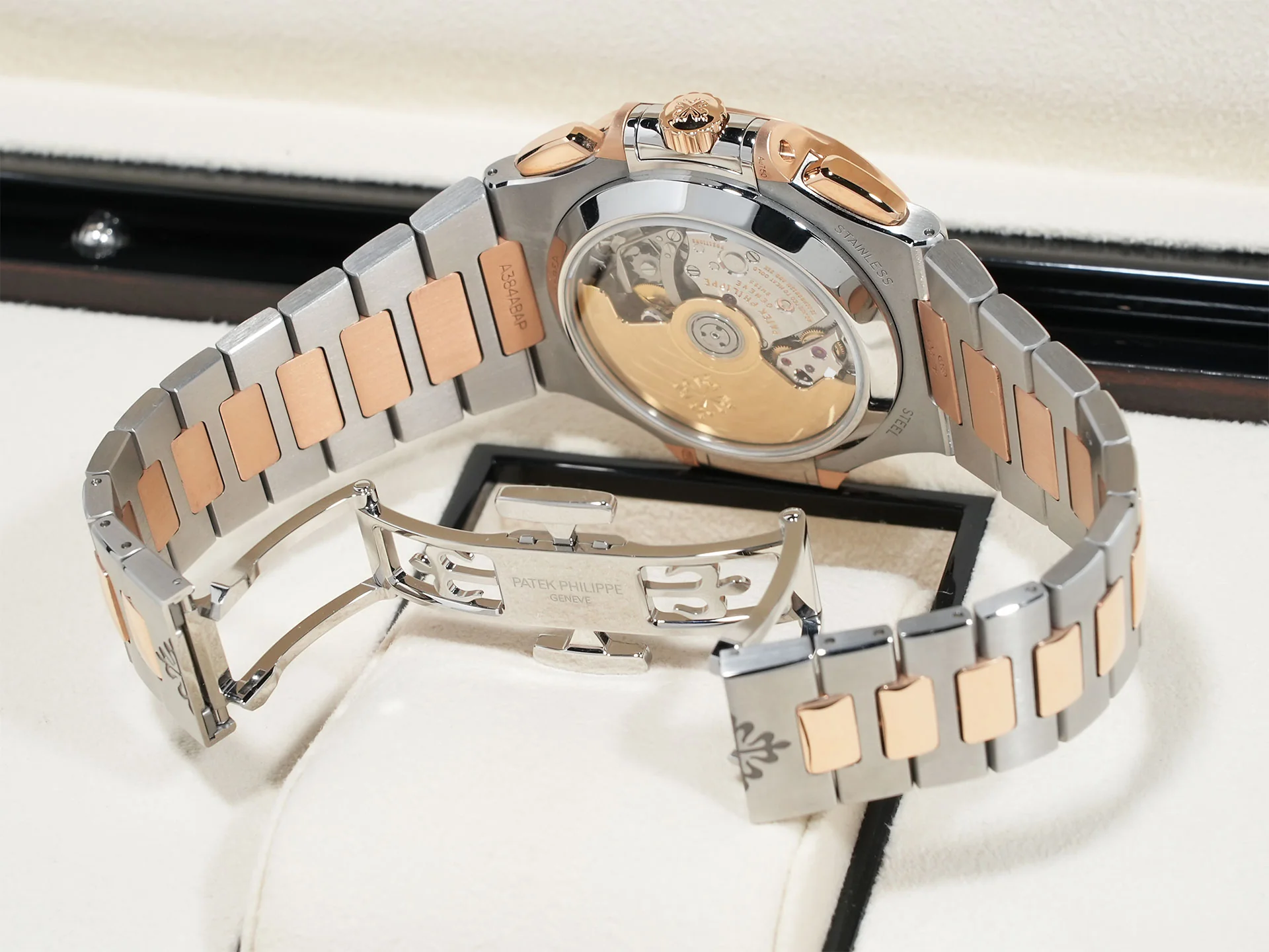 パテックフィリップ ノーチラス クロノグラフ Ref.5980/1AR-001 ステンレススチール/ローズゴールド ブルー文字盤 美品 xp899qt5 - Image 8