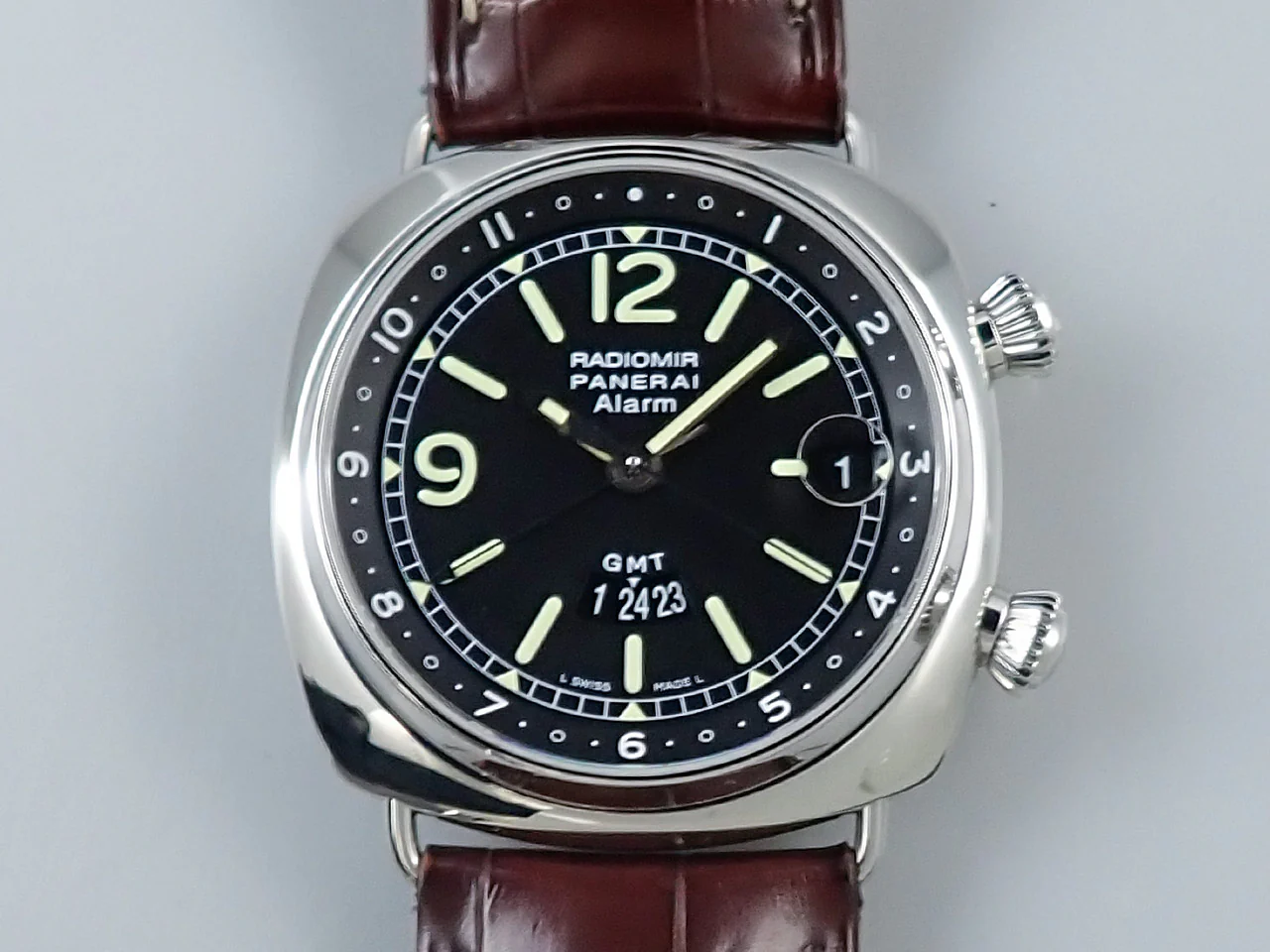 パネライ ラジオミール GMTアラーム Ref.PAM00098 ブラック文字盤 美品 Y32K1U32 - Image 2