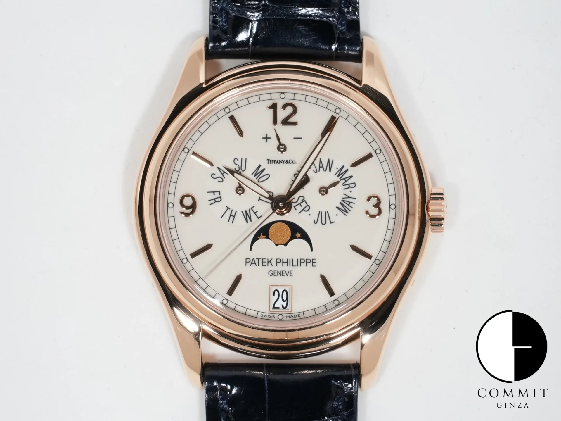 パテックフィリップ アニュアルカレンダー ムーン フェイズ TIFFANY&CO. Ref.5146R-001 ローズゴールド アイボリー文字盤 中古 yupajm4m