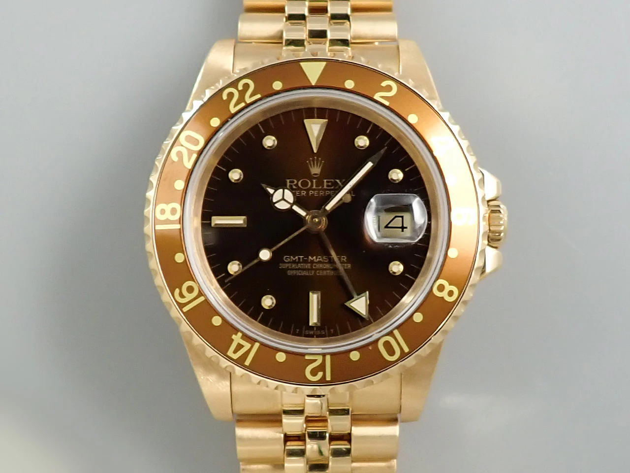 ロレックス GMTマスター Ref.16758 イエローゴールド ブラウン文字盤 ジュビリーブレスレット - Image 2