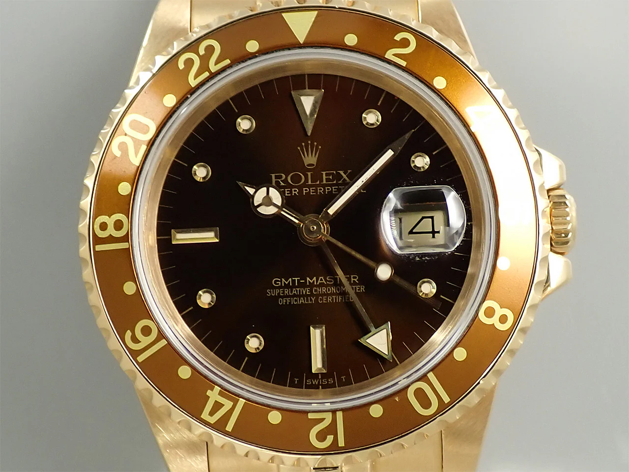 ロレックス GMTマスター Ref.16758 イエローゴールド ブラウン文字盤 ジュビリーブレスレット - Image 3